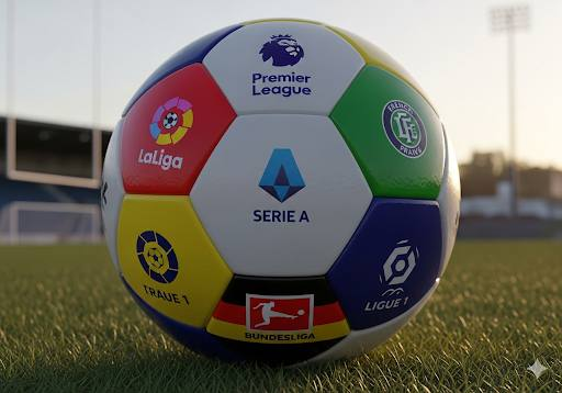 全球足球联赛排名图示